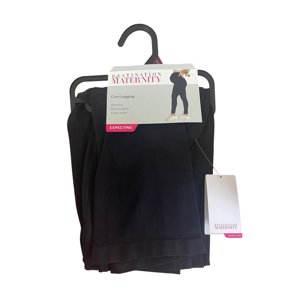 Destination Maternity‎ Core Legging Black Ankle Length Bump Support Small (4/6)